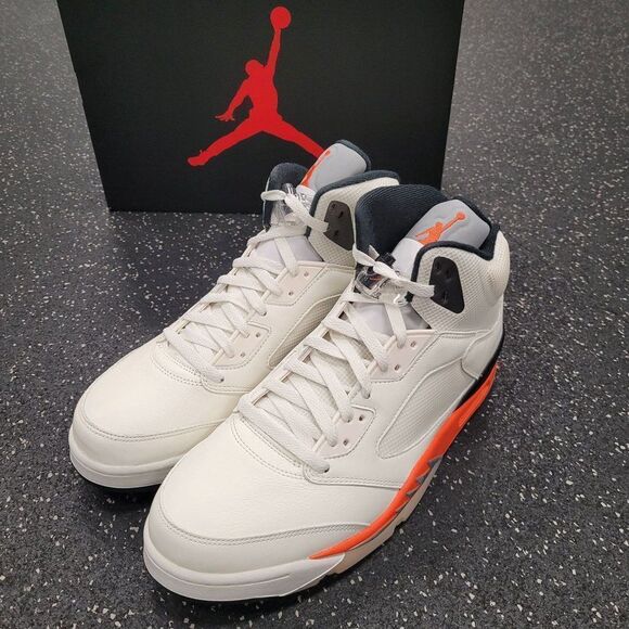 Nike Air Jordan 5 Retro Shattered Backboard Men's Size 8 Sail Orange DC1060-100 - Picture 2 of 8